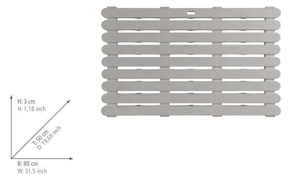 Tappeto da bagno in plastica beige 50x80 cm - Wenko