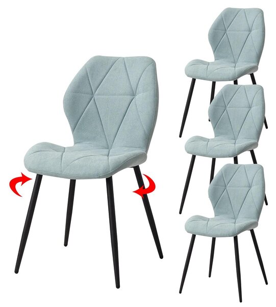Sedie da pranzo, seduta imbottita, design minimalista, color menta