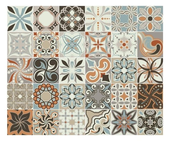 Set di 30 piastrelle di cemento da parete, 15 x 15 cm Bali - Ambiance