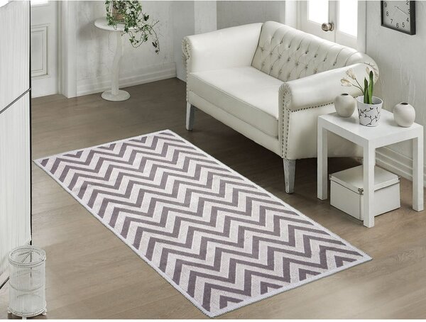 Tappeto in cotone beige, 100 x 150 cm Zikzak - Vitaus