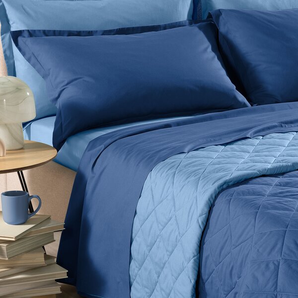 Copriletto Primaverile SINGOLO Vita Double BLU Cotone Caleffi