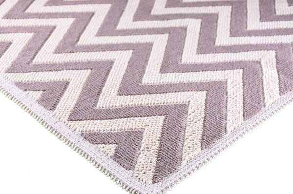 Tappeto in cotone beige, 100 x 150 cm Zikzak - Vitaus
