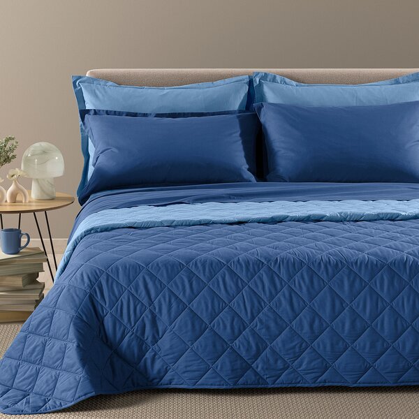 Copriletto Primaverile SINGOLO Vita Double BLU Cotone Caleffi