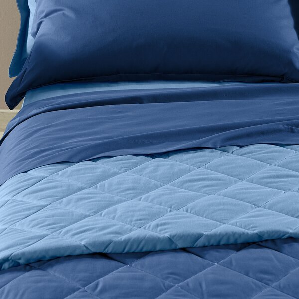 Copriletto Primaverile SINGOLO Vita Double BLU Cotone Caleffi