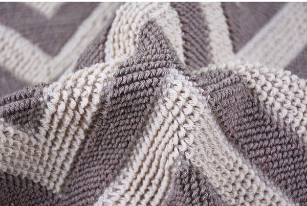 Tappeto in cotone beige, 100 x 150 cm Zikzak - Vitaus
