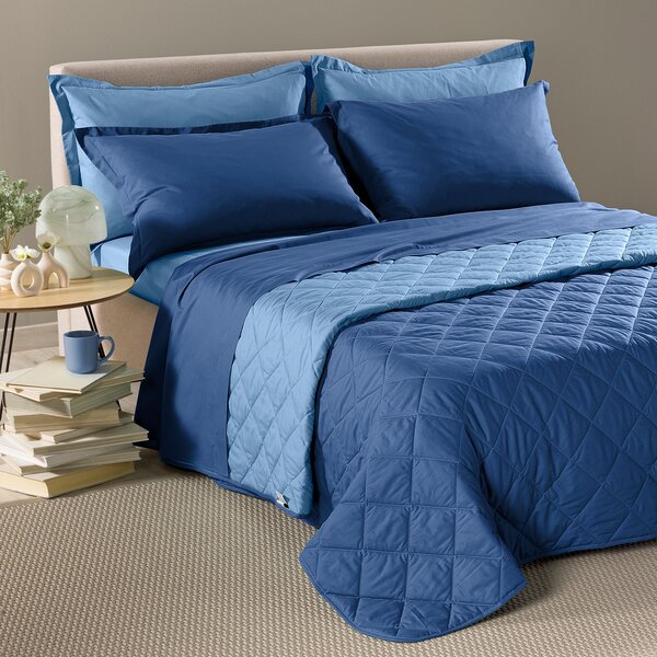 Copriletto Primaverile SINGOLO Vita Double BLU Cotone Caleffi