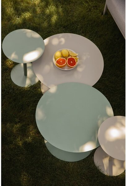 Tavolino da salotto rotondo color crema in acciaio ø 60 cm Snow – Zuiver