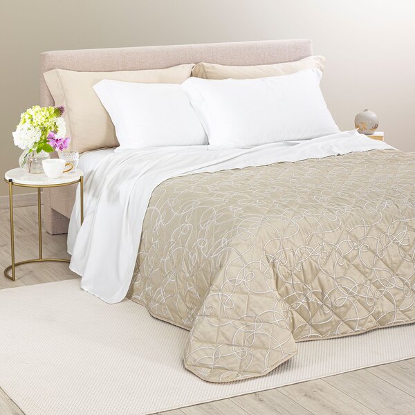 Copriletto Primaverile MATRIMONIALE Lesley NATURALE Raso Jacquard Caleffi