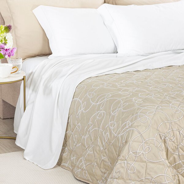 Copriletto Primaverile MATRIMONIALE Lesley NATURALE Raso Jacquard Caleffi