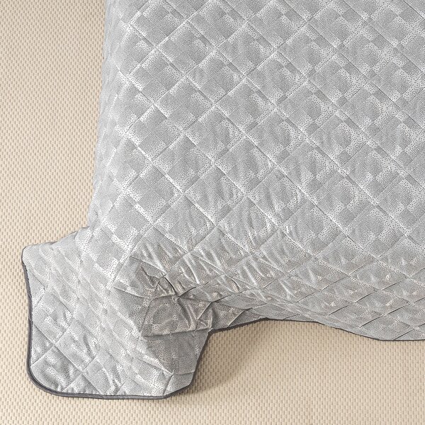 Copriletto Primaverile MATRIMONIALE Texture GRIGIO Raso Jacquard Caleffi