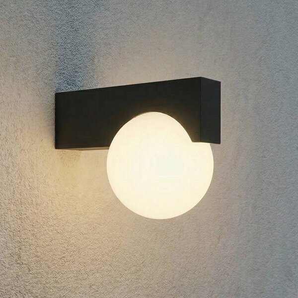 Applique da esterni a LED Vijon Lucande, Nero, Alluminio, Moderno, Applique LED da esterni