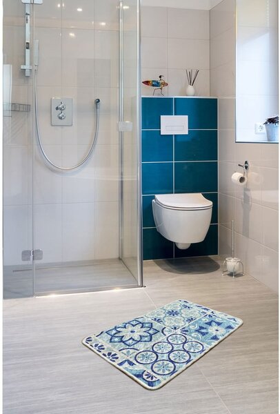 Tappetino da bagno blu 60x40 cm Seramik - Foutastic