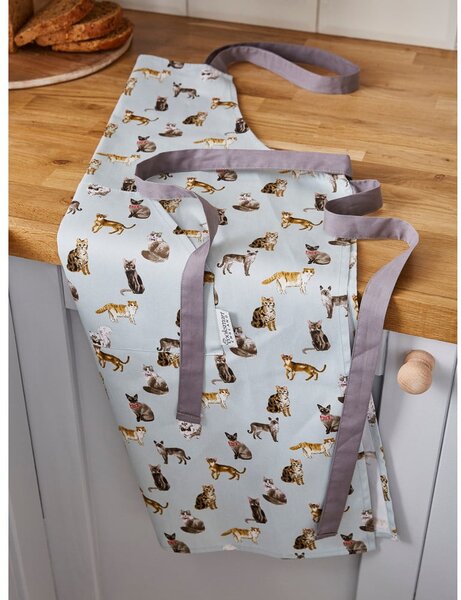 Grembiule in cotone blu Curious Cats - Cooksmart ®