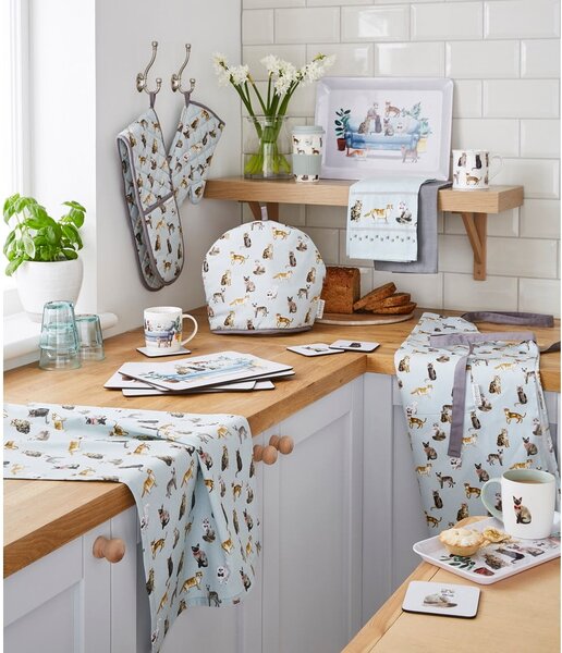 Grembiule in cotone blu Curious Cats - Cooksmart ®