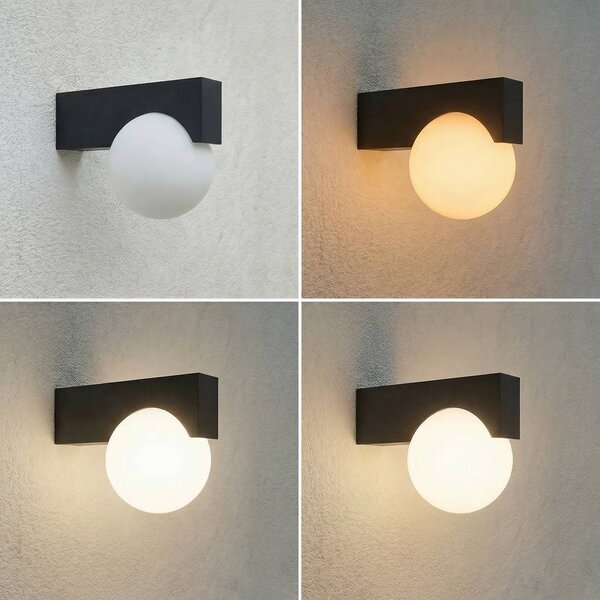 Applique da esterni a LED Vijon Lucande, Nero, Alluminio, Moderno, Applique LED da esterni
