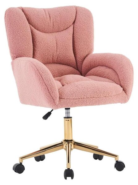 Sedia da ufficio, design ergonomico, regolabile in altezza, rosa