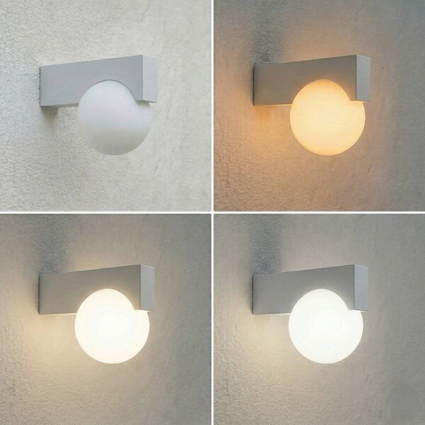Applique da esterni a LED Vijon Lucande, Alluminio / Grigio / Zincato, Alluminio, Moderno, Applique LED da esterni