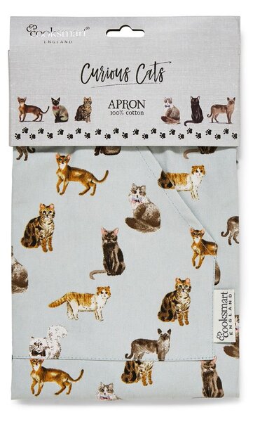 Grembiule in cotone blu Curious Cats - Cooksmart ®