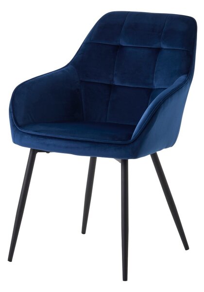 Set di sedie da pranzo blu scuro in imbottito con braccioli 2 pz Nolan Square – Unique Furniture