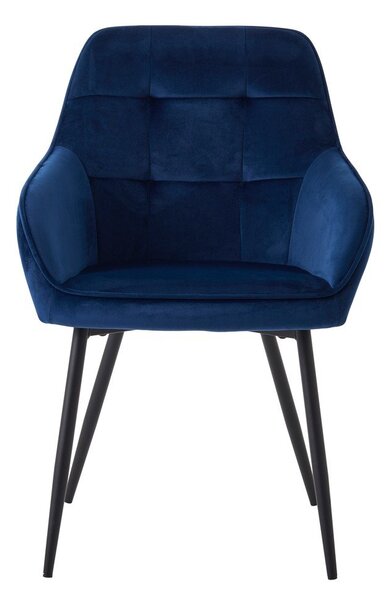 Set di sedie da pranzo blu scuro in imbottito con braccioli 2 pz Nolan Square – Unique Furniture