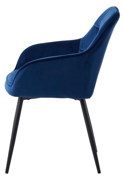 Set di sedie da pranzo blu scuro in imbottito con braccioli 2 pz Nolan Square – Unique Furniture