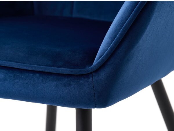 Set di sedie da pranzo blu scuro in imbottito con braccioli 2 pz Nolan Square – Unique Furniture