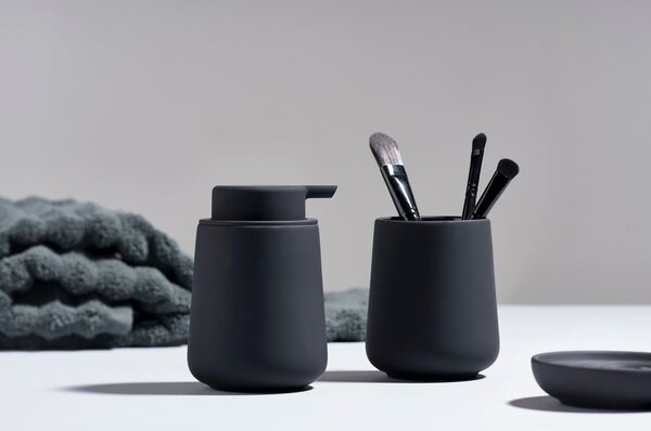 Tazza in porcellana nera per spazzolini da denti Nova One - Zone