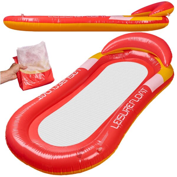 Materasso gonfiabile da piscina con rete, rosso