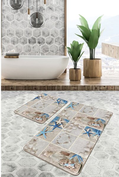 Tappeti da bagno beige in set di 2 pezzi 60x100 cm - Mila Home