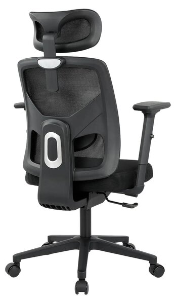 Sedia da ufficio, design ergonomico, regolabile in altezza, nera