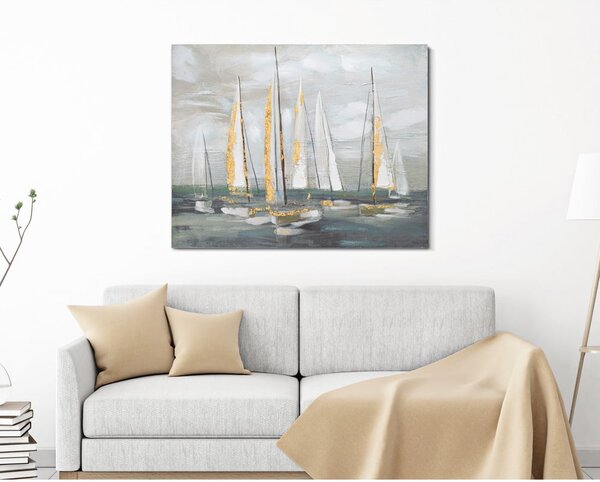 Dipinto 100x80 cm Gold Boat - Mauro Ferretti