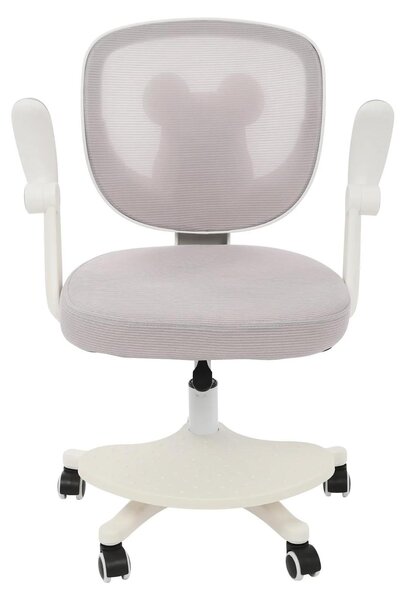 Sedia da scrivania per bambini, regolabile in altezza, design ergonomico, grigio chiaro