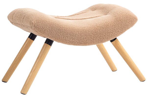 HOMCOM Pouf moderno con rivestimento in pile e gambe in legno, imbottito, per soggiorno, camera da letto, ingresso, Marrone | Aosom Italy