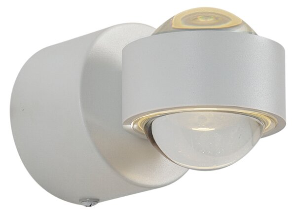 Lampada da parete di design bianca con LED IP44 - Lens