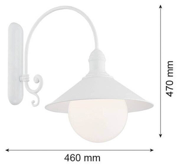 Argon Applique da esterno Enduro, bianco, acciaio, vetro, IP44, E27