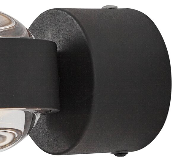 Lampada da parete di design nera con LED IP44 - Lens