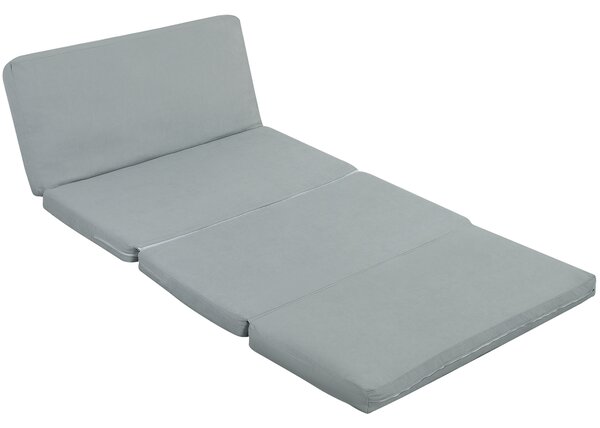 HOMCOM Divano paresseux poltrona convertibile pieghevole in 4 parti con schienale reclinabile, 137,5 x 85,5 x 74 cm, grigio chiaro | Aosom Italy