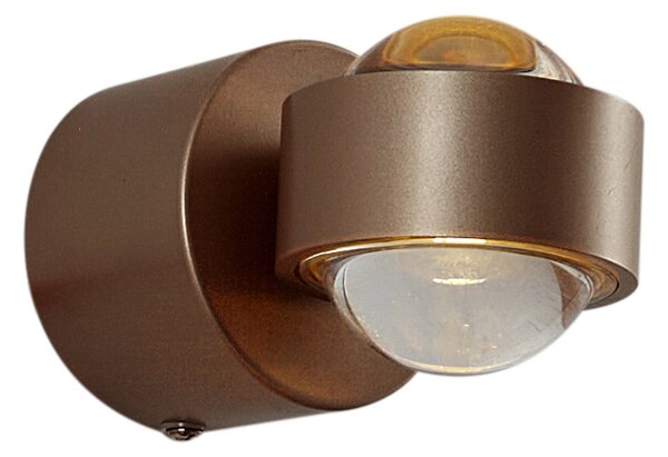 Lampada da parete di design bronzo scuro con LED IP44 - Lens
