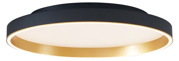 Plafoniera di design nera con oro 60 cm con LED con interruttore a 3 vie - Ingo