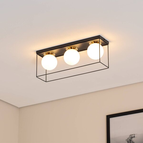 Plafoniera soffitto Aroma SIGMA, dimmerabile, Nero, Corridoio, Metallo, Moderno, Plafoniera