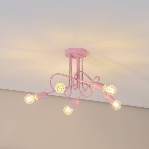 Plafoniera soffitto Oxford HELAM, dimmerabile, Violetto / Fucsia / Rosa, Soggiorno / Sala da pranzo, Metallo, Plafoniera