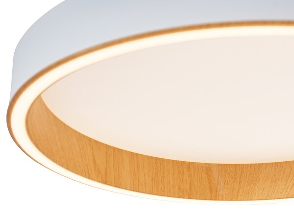 Plafoniera di design bianca con legno 40 cm con LED con interruttore a 3 vie - Ingo
