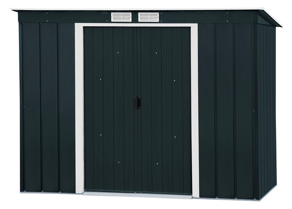 Capanno Duramax in metallo 263x113 Capanno per attrezzi Capanno per attrezzi da giardino porta scorrevole, h. 181 x l. 263 x p. 113 cm, metallo