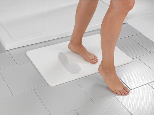 Tappetino da bagno bianco in terra di diatomee 39x60 cm Simi - Wenko