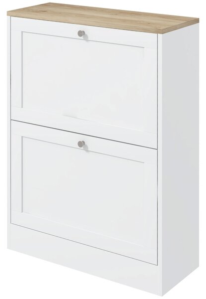 HOMCOM Mobile a scarpe 12 paia, mobile d'ingresso con 2 cassetti ribaltabili e ripiani regolabili, 60 x 24 x 80 cm, bianco | Aosom Italy