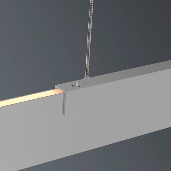 BOPP Lampada LED a sospensione Bopp Nano 2.0, lunghezza 140 cm, colore alluminio dimmerabile, Alluminio / Grigio / Zincato, Soggiorno / Sala da pranzo, Alluminio, Moderno