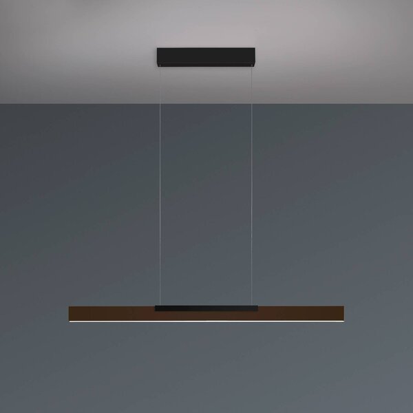 BOPP Lampada LED a sospensione Bopp Nano 2.0, lunghezza 100 cm, bronzo/nero dimmerabile, Bronzo / Ottone antico, Soggiorno / Sala da pranzo, Alluminio, Moderno