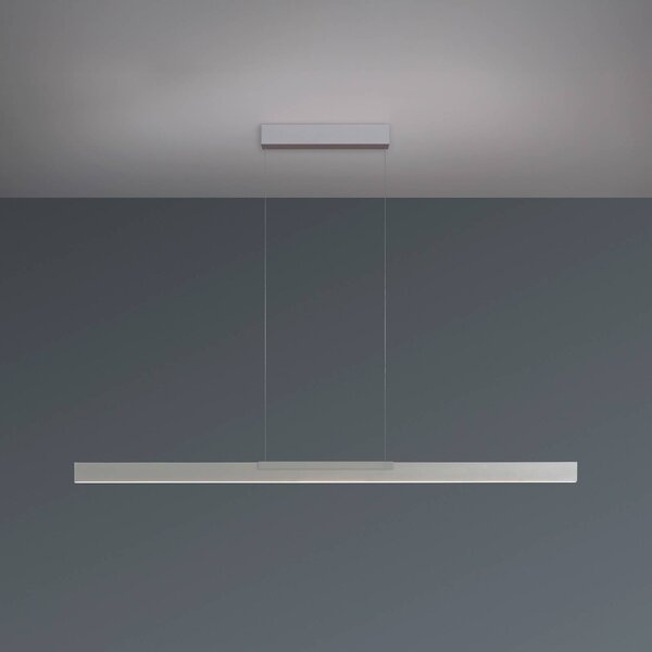 BOPP Lampada LED a sospensione Bopp Nano 2.0, lunghezza 140 cm, colore alluminio dimmerabile, Alluminio / Grigio / Zincato, Soggiorno / Sala da pranzo, Alluminio, Moderno