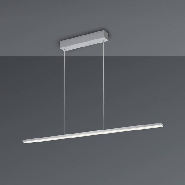BOPP Lampada LED a sospensione Bopp Baseline 2.0, alluminio, lunghezza 119 cm dimmerabile, Alluminio / Grigio / Zincato, Soggiorno / Sala da pranzo, Alluminio, Moderno
