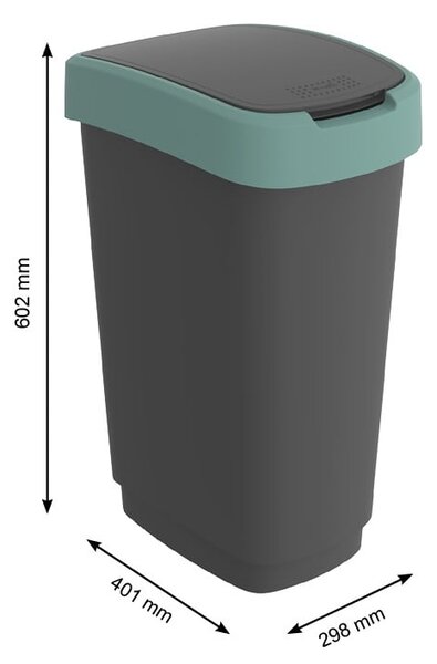 Bidone per rifiuti in plastica riciclata 50 L Twist - Rotho